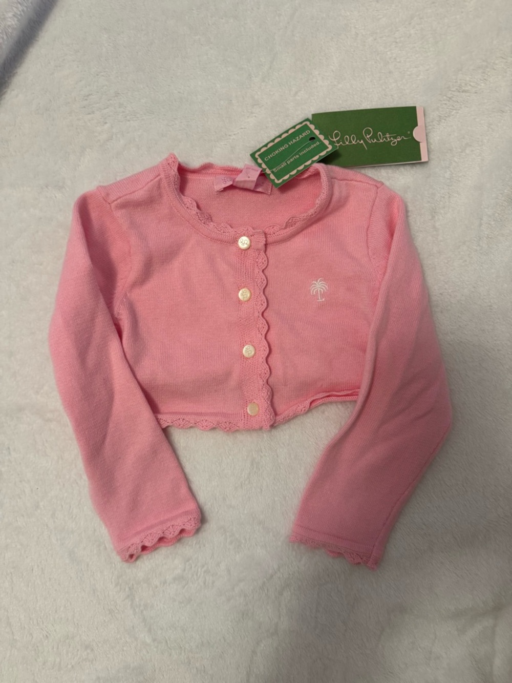 NWT Lilly Pulitzer Pink Knit Baby One-Piece Cardigan